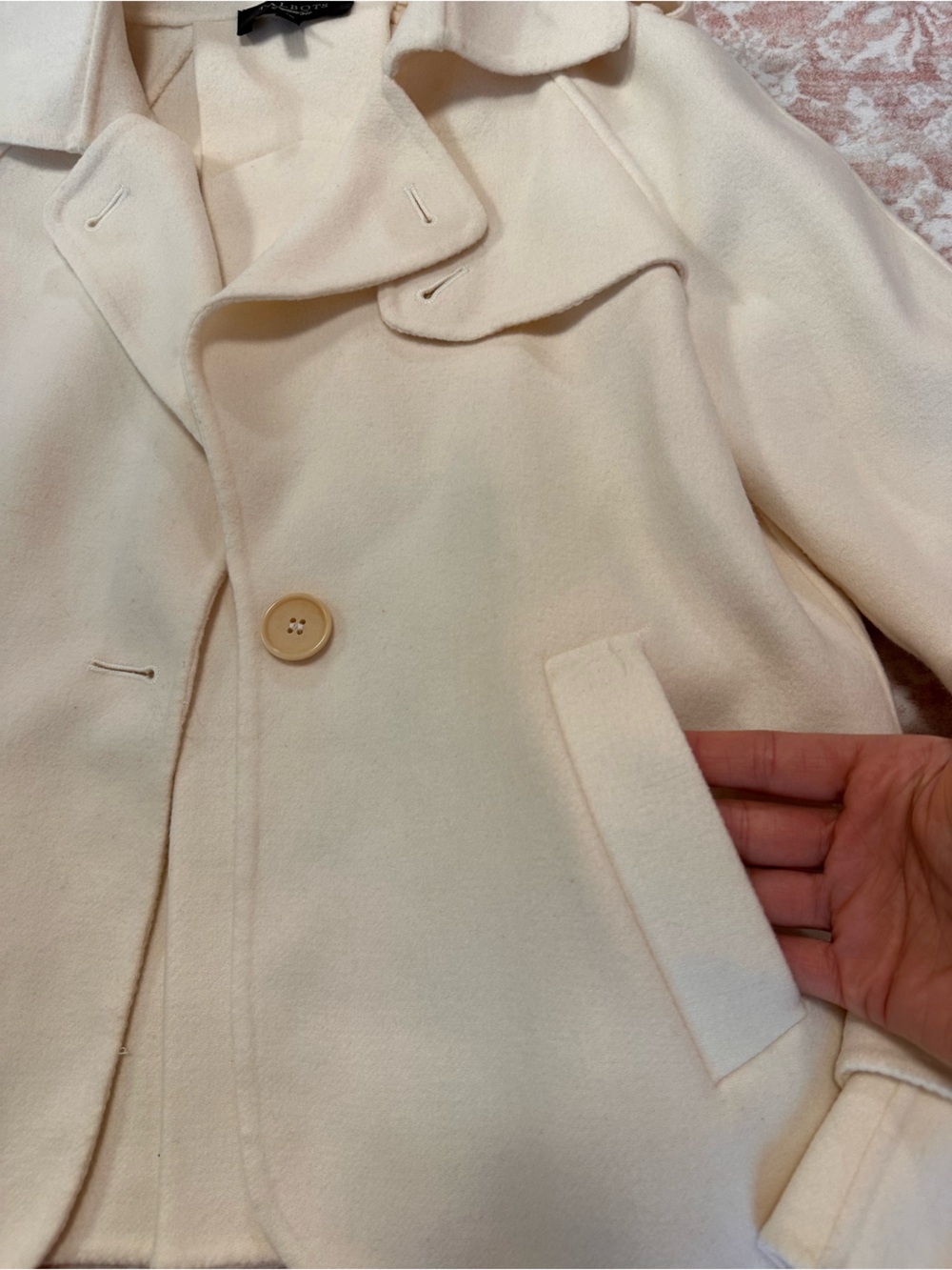 Pure Wool 🐑 Talbots Cropped Trench Jacket - Picture 4 of 12
